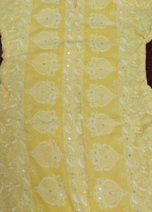 Yellow Kurta with White laggies