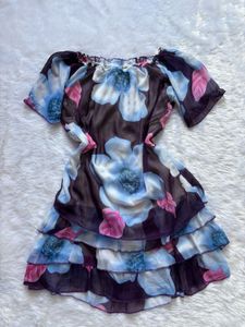 Floral Print Ruffled Mini Dress