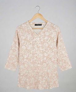 Chic Printed V-Neck Short kurta top