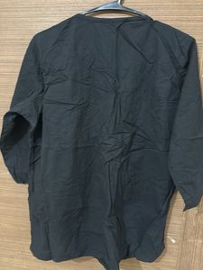 Black Kurta with White Embroidery