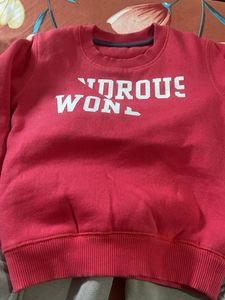 Kids Red Sweatshirt &amp; Grey Pants Set