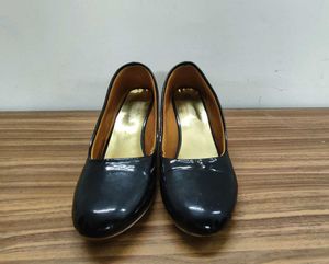 Black Patent Block Heels