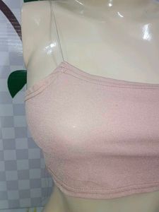 (761)Pink Cami Crop Top