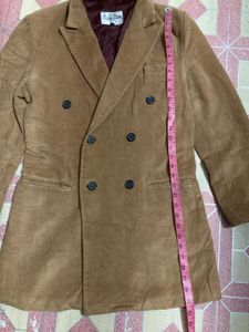 Brown Double-Breasted Long Coat