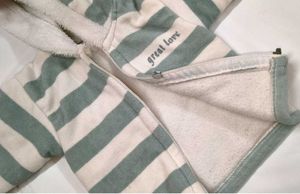 Striped Fleece Hooded Jacket