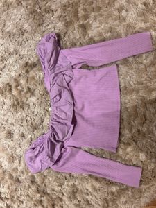 H&amp;M Lavender Ribbed Top