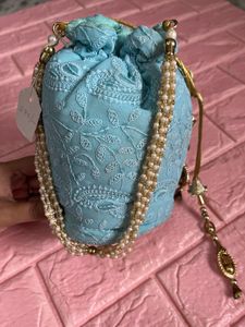 Beautiful Blue Potli Bag