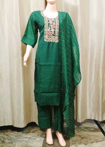 Heavy Embroidery Work Kurti Set