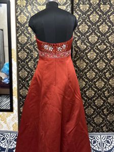 Elegant Red Embellished Gown