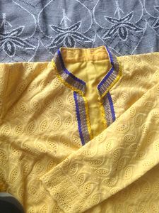 Treditional Chikan Booty Kurtii 💫Beautiful Colur 💛