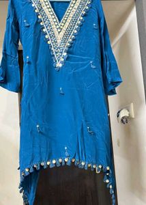 NEW Mirror Blue C Cut Kurta With Pant