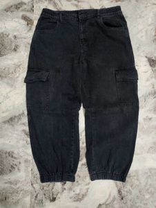 Men's Black Cargo Pants Streetwear style