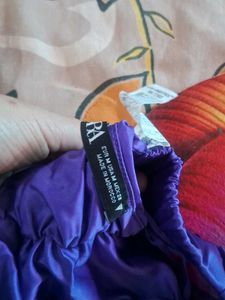 Zara Purple Bikini Top with Tie Straps