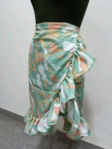 Floral Ruffle wrap Mini Skirt