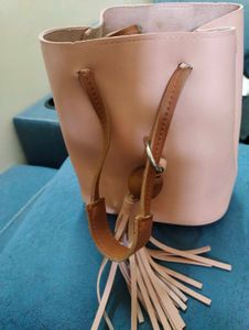 Cute peach coin purse- drawstring style