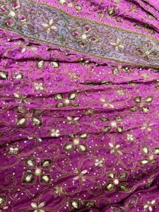 y2k Embellished Purple Lehenga Choli Set