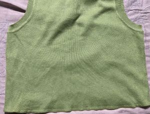 Green Sleeveless Knit Tank Top