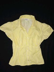 Littlebox Striped Puff Sleeve Button-Up Top
