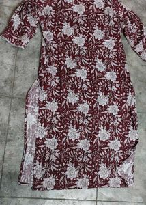 Maroon Floral Embroidered Kurta