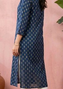 v - Neck Navy blue kurta