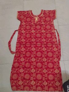 Red Printed Nightgown