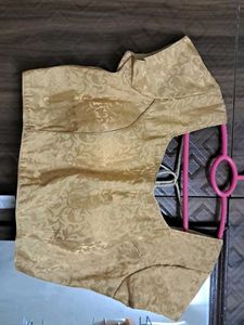 NEW Golden Brocade Padded Stitched Blouse