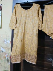 Yellow Embroidered Kurta Set with Dupatta