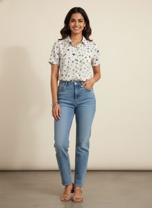 Patterned White Shirt