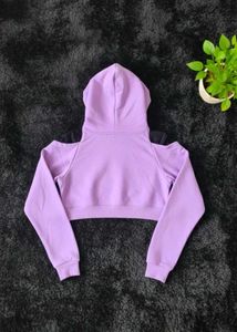 Lilac Crop  Hoodie