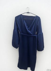 Elegant Navy Blue Wrap Dress❤️