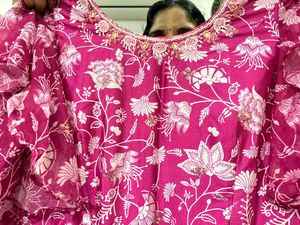Elegant Pink Floral Maxi Dress