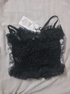 Black Lace Corset Crop Top