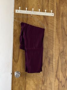 Elegant burgundy Embroidered Kurta Set