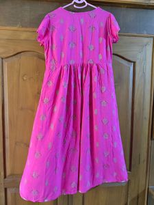 Vibrant Pink Embroidered Dress