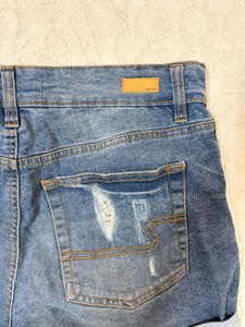 Distressed Denim Shorts