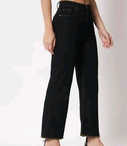 Black High-Waisted Wide-Leg Jeans