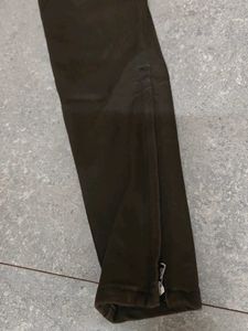 Zara Basic Stylish Women's Olive Green Moto Pants
