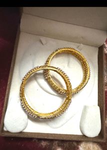 Elegant Pearl &amp; Crystal Bangles Set
