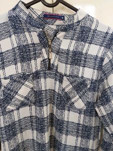 Chic Plaid Zipper Tunic Top