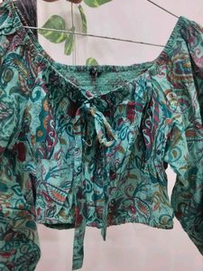 Boho Paisley Print Crop Top