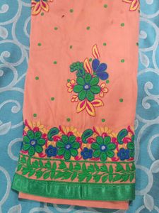 Peach Floral Kurta And Salwar