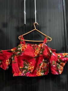 Off-Shoulder Floral Print Top