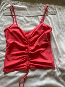 mark & spencer Coral Ruched Bikini Top