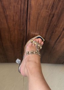 Sparkling Gem Embellished Block Heels