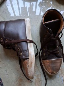 Stylish Brown High-Top Sneakers