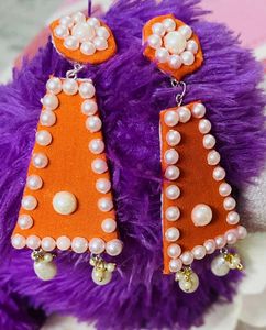 New Hand Made Fabric Earrings Combo Set