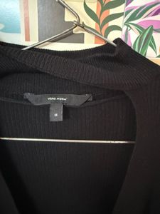 Black Twist Front Long Sleeve Top