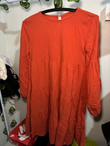 Orange Tiered Dress