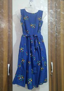 Blue Fit &amp; Flare Dress