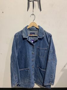 Denim Jacket with Skull Patch